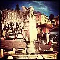 Fountain in Piazza Garibaldi, with the lion of St. Mark