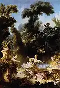 One of Fragonard's rejected canvases "The Pursuit"