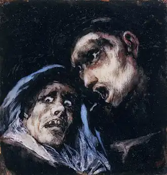 Francisco de Goya, Monk Talking to an Old Woman, 1824-25[51]