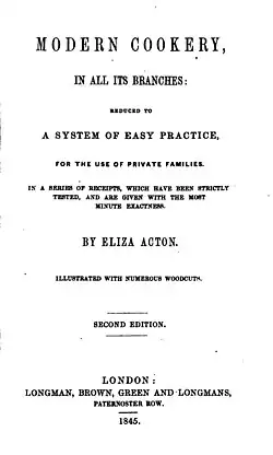 Frontispiece from Modern Cookery for Private Families, Acton's best known work