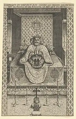 The Deceased Henry IV in His Deathbed published by Pierre Firens, 1610