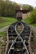 A short passing track on a funicular in Pennsylvania
