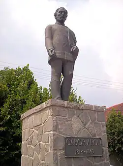 Áron Gábor's sculpture in Brețcu (Bereck)