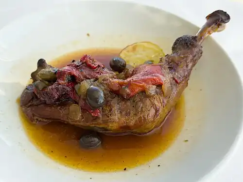 A cooked leg