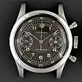 Gallet Clamshell (1942) with two-tone dial in black and dark grey