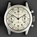 Gallet Clamshell (1942) with white dial, black indications and blued steel hands
