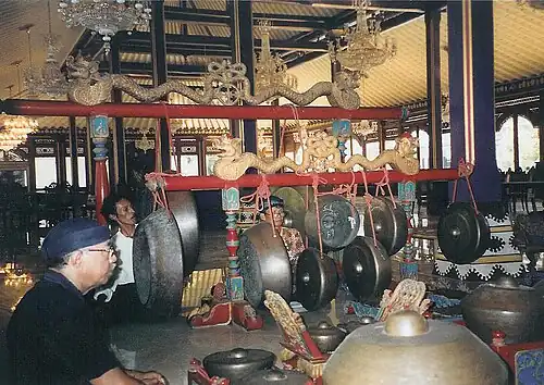 Gamelan Kaduk Manis Rengga (sacred gamelan) from Kraton Surakarta, Java, 2003.
