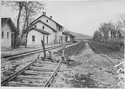 The Station building, and approaches during the First World War.
