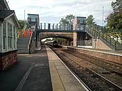 The new footbridge at Garforth in 2024
