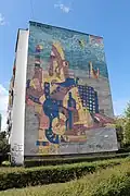 One of many murals in Zaspa