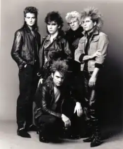 Geisha in August 1985 Standing L-R: John Nyman, Donoghue Doheny, Peter Robertson, Ken Sheppard Sitting: Chris Doheny