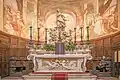 Interior of San Luca and the statue of Immaculate, by Filippo Parodi