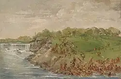 Ojibwa Portaging Around the Falls of St. Anthony, 1835–1836 (Smithsonian American Art Museum)