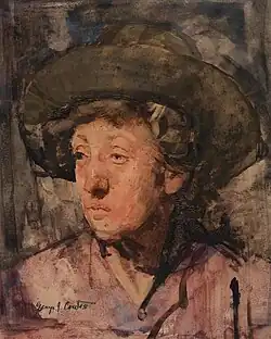 George James Coates, undated "The Housekeeper", watercolour. Castlemaine Art Museum. Gift of Dora Meeson 1934