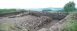 Wall remains at Gergovia, France