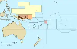 Map of German colonies in the Pacific