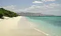 View of the west coast of Gili Meno looking south&nbsp;— Lombok is in the distance