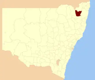 Location in New South Wales