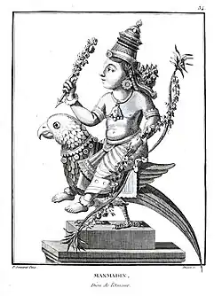 God of love on a parakeet