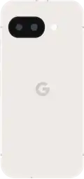 Diagram of a Pixel 9a smartphone in white.
