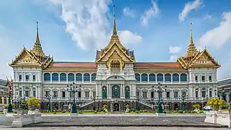 The Chakri Maha Prasat Throne Hall in the Grand Palace was completed in 1882