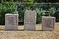 The headstones of the grave for the 14 internees killed in the US Navy raid on Hong Kong on 16 January 1945