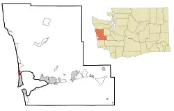 Location of Hogans Corner, Washington