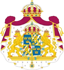 The modern Greater Coat of Arms of Sweden