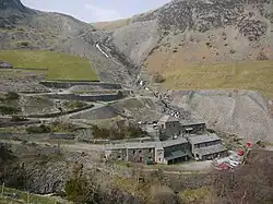 Spoil heaps and former mine buildings beside the Swart Beck