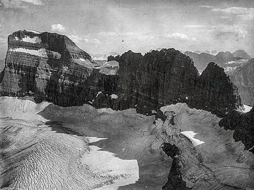 Grinnell Glacier from Upper Grinnell Ridge circa 1910