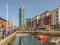 Canalside looking towards the Plaza.