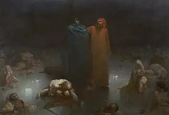 Gustave Doré, Dante et Virgile dans le neuvième cercle de l'enfer, 1861.