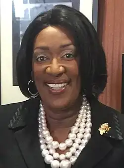 head shot of African American woman with pearls