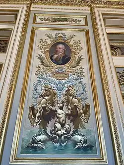 Wall decoration honouring Admiral Pierre André de Suffren in Salon of Admirals
