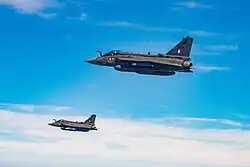 HAL Tejas from No. 18 Squadron on a routine sortie.