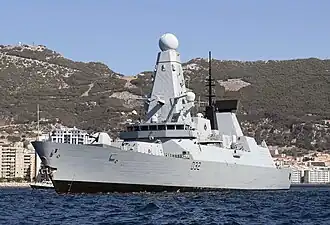 British destroyer HMS Daring visiting Gibraltar in 2016