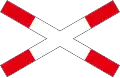 A37 Warning cross on a railway crossing with a single track