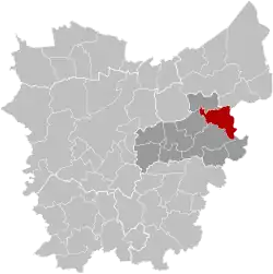 Location of Hamme in East Flanders