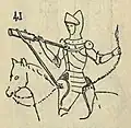 Early petronel, from a manuscript in the ancient library of Burgundy, by Glockenthon, of the arms of the Emperor Maximilian I (1505).