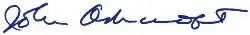 Autograph of John Ashcroft, in blue ink.