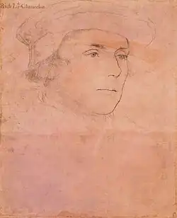 Portrait sketch of Richard Rich by Hans Holbein the Younger