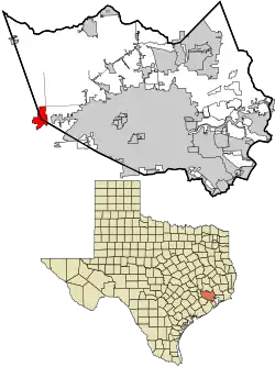 Location of Katy in Harris County, Texas