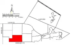 Location of Harris Township in Ottawa County