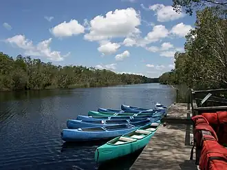 Kayaks on the Noosa River at Harry's Hut, 2011