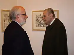 Cesare Segre at right