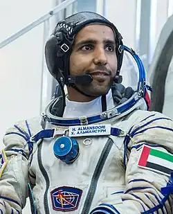 Hazza Al Mansouri in his astronaut suit