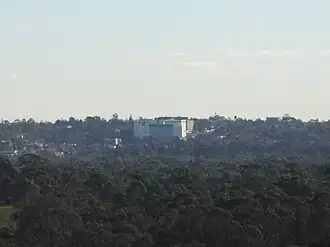 Austin Hospital dominates the Heidelberg skyline (as viewed from Westerfolds Park)