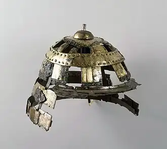 Kofun Helmet Iron And Gilt Copper 5th century, Ise Province.