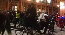 Santa Claus at the 2021 Christmas Parade in Helsinki, Finland