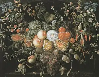 Fruit garland, c. 1680, wood, 21,5 x 27,5&nbsp;cm, Centraal Museum, Utrecht